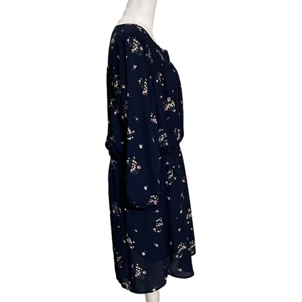 SEREIN Navy Floral Women’s Dress Size L - Picture 4 of 14